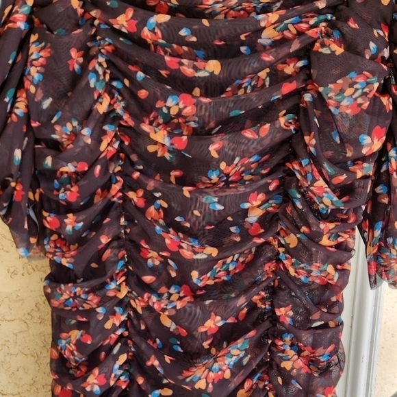 FREE PEOPLE Briella Ruched Midi-Dress - Twilight Combo‎ - Picture 4 of 9